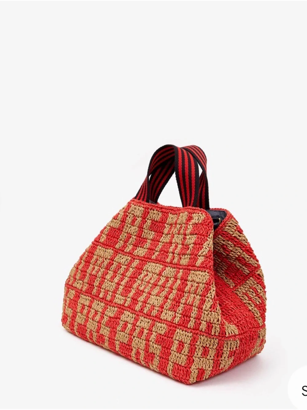 Clare V Bateau Tote - Natural & Bright Poppy Raffia Pas Mal